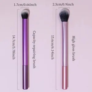 Pink gradient makeup brush set with soft bristles, ideal for precise eyeshadow and highlighting.