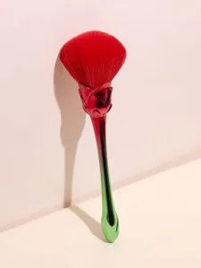 Rose Flower Makeup Brush Gradient Metal Handle Soft Large Powder Blusher Brush Tool