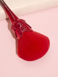Red rose shape makeup brush soft bristle large loose powder blush brush for flawless facial makeup.