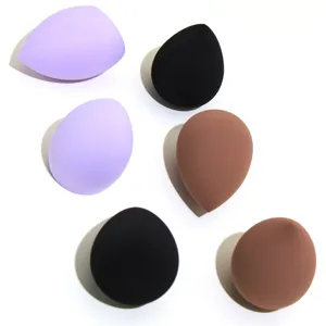 Detail shot of makeup sponge set showing soft texture and multiple color variants clearly.