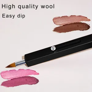 Professional dual head lip brush for precise makeup application, soft bristles for smooth blending.