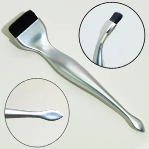 Silver spatula foundation brush flat makeup brush for seamless liquid foundation application