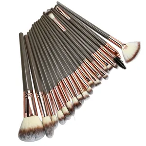 Set profesional de 20 brochas de maquillaje con pincel de abanico para belleza diaria perfecta.