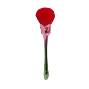 Rose makeup brush soft bristle large loose powder brush blush brush for women daily makeup tool.