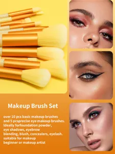 Professional makeup brush set with soft bristles for face powder, eyeshadow, and blending.