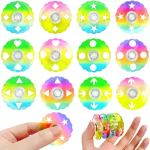 Bunt Acryl Fidget Spinner Ausgestanzt Regenbogen Farbverlauf Stressabbau Finger Spielzeug Kreative Desktop Dekompression Spielzeug
