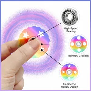 Acryl Regenbogen Fidget Spinner mit Hochgeschwindigkeitslager und Sterndesign, cool.