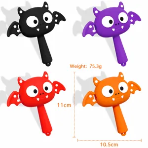 Halloween siliconen piepspeelgoed duivel handrammel stressverlichting cadeau set