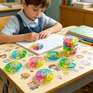 Bunter Acryl Fidget Spinner Spielzeug, lichtdurchlässig, hohles Design, Anti-Stress.