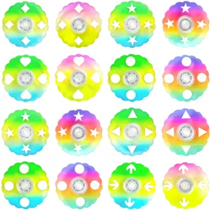 Bunter Acryl Fidget Spinner Set, farbenfrohes Stressabbau Spielzeug mit kreativem Design.