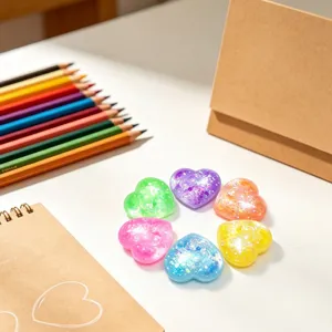 Kleurrijke aurora hart squishy speelgoed stressverlichting langzame terugslag schattige glitters
