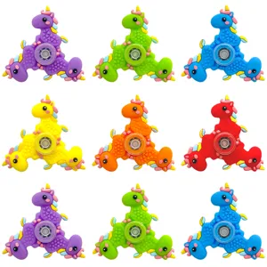 Silikon Einhorn Dinosaurier Fidget Spinner Dekompression Spielzeug mehrfarbiger Finger