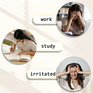 Detail view showing decompression toy usage scenarios for work, study, and stress relief.