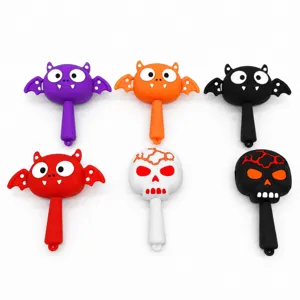 Halloween siliconen piepspeeltje vleermuis schedel handrabel feestgeschenk cadeau