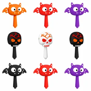 Halloween siliconen piepspeelgoed duivel schedel handrammelaar grappig feestcadeau