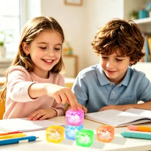 Glitzernder Sensorik-Wuerfel Antistress-Spielzeug fuer Kinder, lustiges Fidget-Spielzeug.