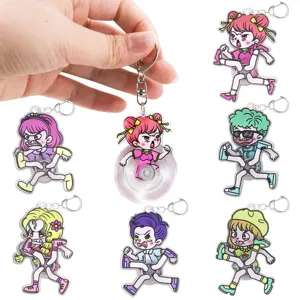 Acryl Cartoon Sport Running Rotierender Gyro Schlüsselanhänger Dekompression Spielzeug Süß Anime Kreativer Taschenanhänger