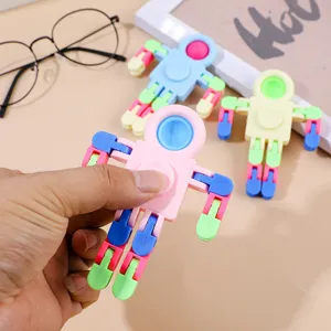 Multi-joint astronaut fidget toy with push bubble, stress relief toy for kids and adults.