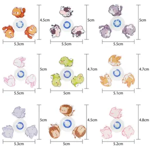 Cute animal fidget spinner toys with suction cups, multi-design stress relief toys set for kids.
