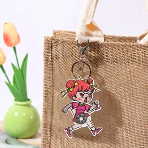 Niedlicher Anime Laufendes Mädchen Kreisel Schlüsselanhänger Anhänger, kreatives Dekompression Spielzeug.