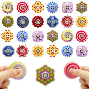 Fidget Spinner Créatif Mandala Graffiti Acrylique Roulement En Métal Jouet Anti-Stress Pour Adultes Enfants Cadeau