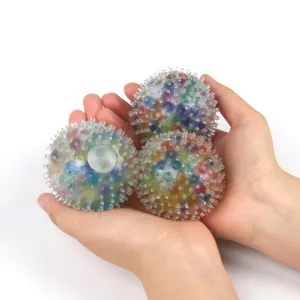 TPR Rainbow Ball Squishy Toy Sensory Fidget Stress Relief Colorful Bead Decompression Toy For Kids And Adults