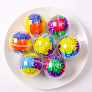 Juguete de rompecabezas de bola de laberinto 3D colorido, esfera transparente para niños y adultos.