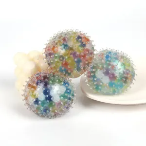 TPR decompression bead ball colorful sensory fidget toy stress relief rainbow squeeze toy