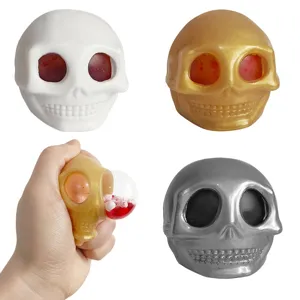 Jouet anti-stress squelette Halloween yeux qui sortent jouet rigolo de décompression.