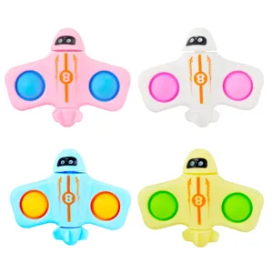 Creative Decompression Fingertip Airplane Gyro Toy Pop Bubble Sensory Toy Fidget Spinner Stress Relief Toy For Kids And Adults