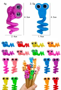Cute googly eye silicone pencil caps spiral pencil grips student stationery lovely gifts wholesale