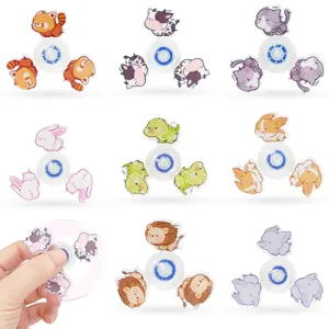 Creative Decompression Three Leaf Animal Fidget Spinner Acrylic Cartoon Rotating Finger Spinner Toy For Kids Adults