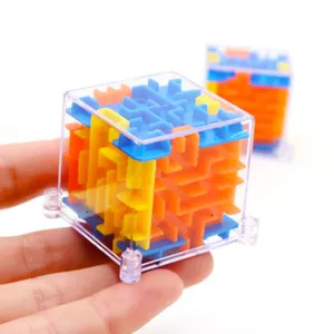 Cubo Laberinto 3D Juguete Rompecabezas Transparente Mini Cubo Mágico Educativo Niños