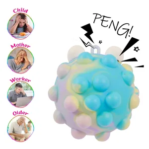 Balle Anti-Stress 3D en Silicone Pop It Jouet Sensoriel Colore Jouet Anti-Stress Enfant