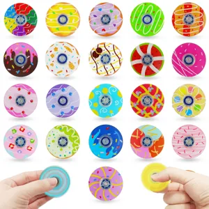 Cartoon Donut Fidget Spinner Acrylic Finger Gyro Stress Relief Toy Cute Food Decompression Hand Spinner Desk Toy Gift