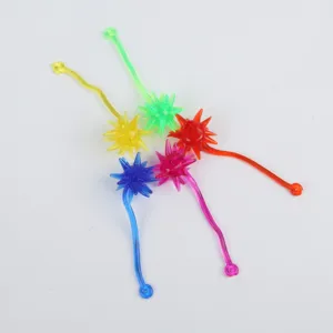 Colorful TPR sticky meteor hammer toys, stretchy and fun novelty items for kids play and party.