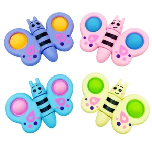 Papillon Fidget Spinner Pop It Jouet Sensoriel Gyroscope du Bout des Doigts Soulagement du Stress Jouet en Plastique Papillon Coloré Jouet Push Bubble