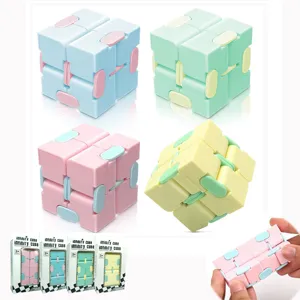 Macaron Infinity Cube Fidget Toy Stress Relief Puzzle Hand Spinner Sensory Toy for Kids