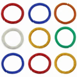 Ensemble de bagues sensorielles ressort en metal, jouets anti-stress colores pour poignet.