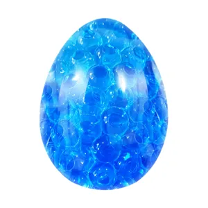 Huevo antiestrés de TPR azul, juguete sensorial transparente de bola de uva para la relajación diaria.