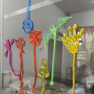 Halloween Sticky Toys Elastic Stretchable Prank Toys Novelty Spider Pumpkin Ghost Bat Wall Climbing Toys For Party Favors