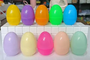 Huevos de Pascua coloridos de plástico conchas vacías rellenables para decoración fiesta.