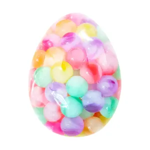 Juguete antiestres con forma de huevo de Pascua relleno de cuentas coloridas TPR blando