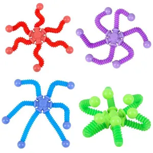 Juguete Fidget Spinner de Tubo Telescopico Deformable Juguete Creativo de Alivio del Estres de Plastico Juguete Sensorial Multicolor