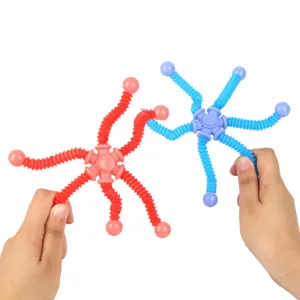 Juguete antiestrés de tubos extensibles deformables con ventosa de plástico para niños