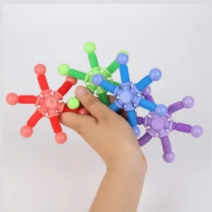 Juguete fidget spinner telescópico de tubo colorido, diseño flexible de descompresión.