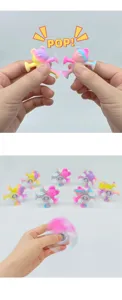 Jouet de toupie a ventouse en silicone animal colore pour soulager le stress et s'amuser.