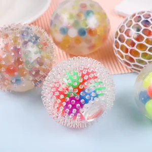 Colorful stress relief ball squeeze toy sensory fidget toy mesh ball for anxiety relief