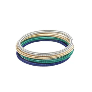 Pulsera de resorte de metal colorido juguete de descompresión anillo de acero elástico