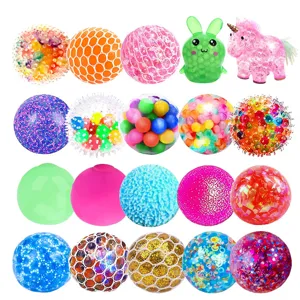 Decompression Vent Ball Rainbow Water Beads Stress Relief Grape Ball Squishy Toy Sensory Fidget Toy For Adults